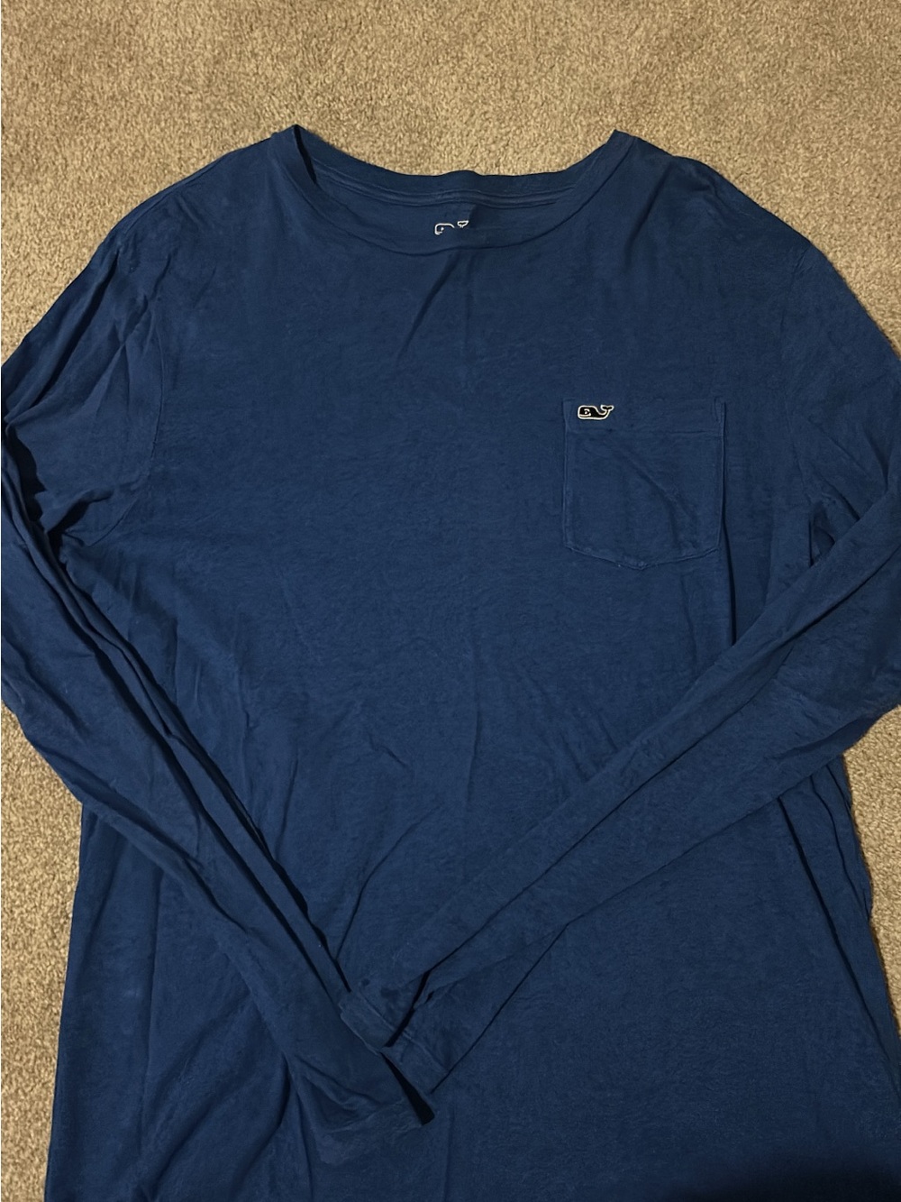 Vineyard Vines Long-Sleeve Pocket Tee in Deep Navy